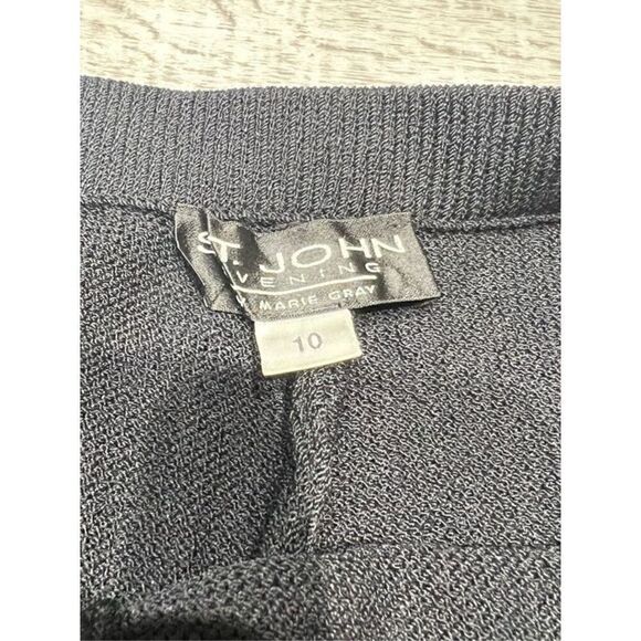 St. John Evening Womens Knit Pull On High Waisted Wide Leg Pants Black Size 10 - Picture 9 of 9